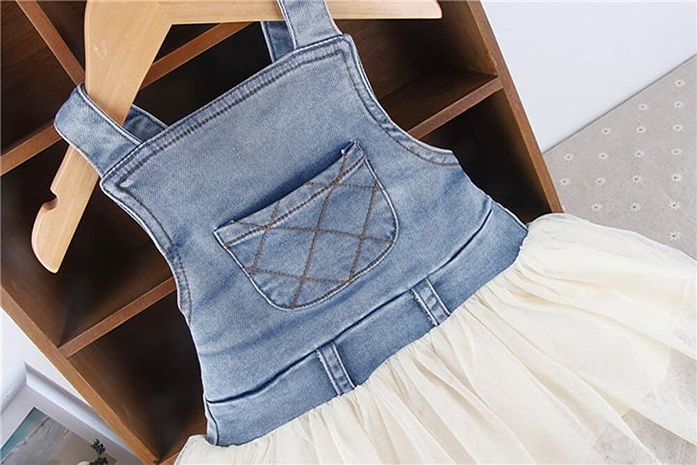 Girls NEW Size 5 Denim Tulle Overall Dress, Sleeveless Tutu Dress | eBay