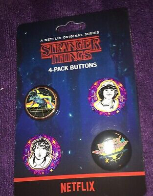 Stranger Things 4 Pack Buttons Demogorgon Dustin Mike Palace