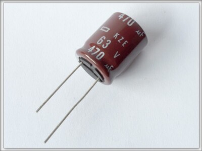 ELKO Kondensator 63V 470uF (M) 105°C radial (10 Stück) Modell: KZE1_10