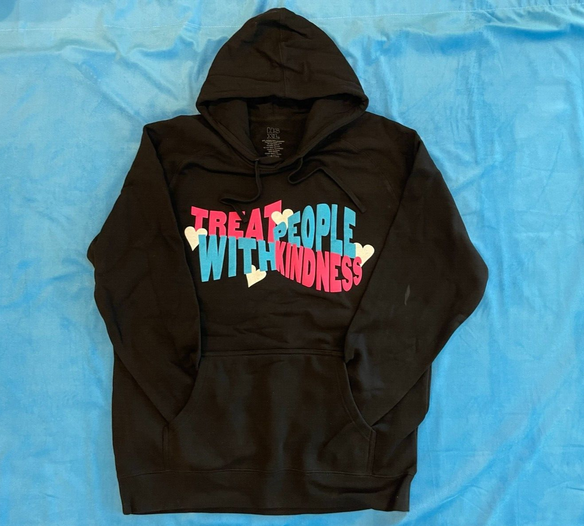 HARRY STYLES OFFICIAL TREAT PEOPLE W/KINDNESS HOODIE IN PINK/BLUE