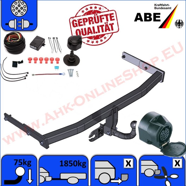 AHK ES13 FüR Audi A3 Bj 03- AnhäNgerkupplung AnhäNgevorrichtung Esatz Komplett-image