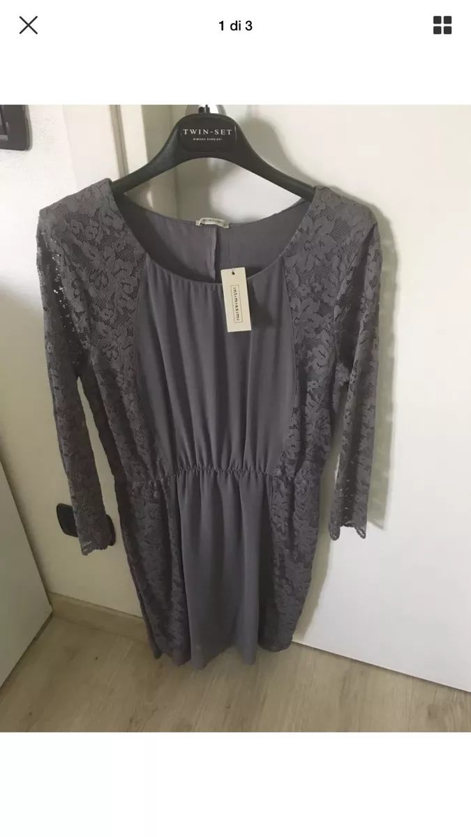 Abito INTIMISSIMI tg M Colore Grigio Con Inserti In Pizzo A