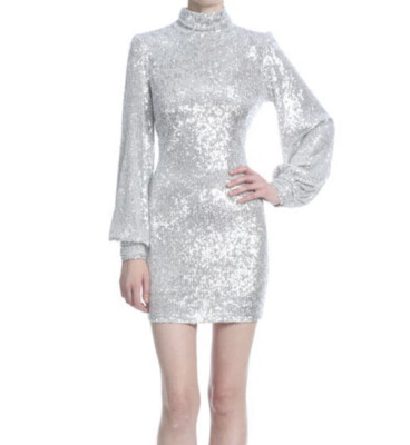 one 33 social sequin dress Asymmetrical Shoulder Maxi Dress