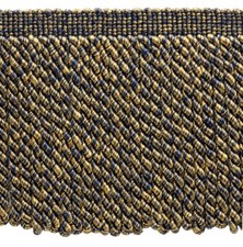 Dark Navy Blue, Antique Gold/6" Bullion Fringe Trim/Color: 1152V/By the Yard