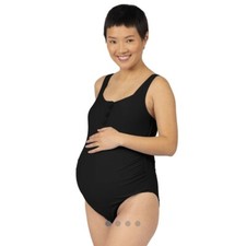 Kindred Bravely Henley One Piece Swim Suit Black Maternity Size XL