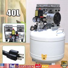 40L 110V Portable Dental Air Compressor Oil Free Silent Air Pump 115 PSI USA
