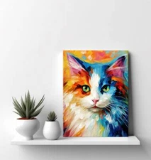 Cute Ragdoll Cat Animal Canvas Print | Gift For Ragdoll Cat Lover | Colourful