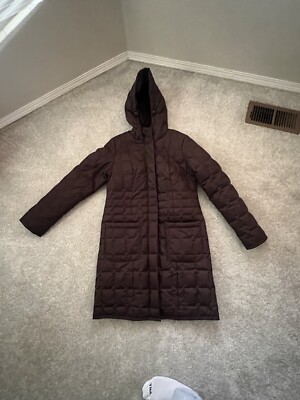 Esprit Women's Padded Quilted Long Puffer Jacket, Brown, Medium