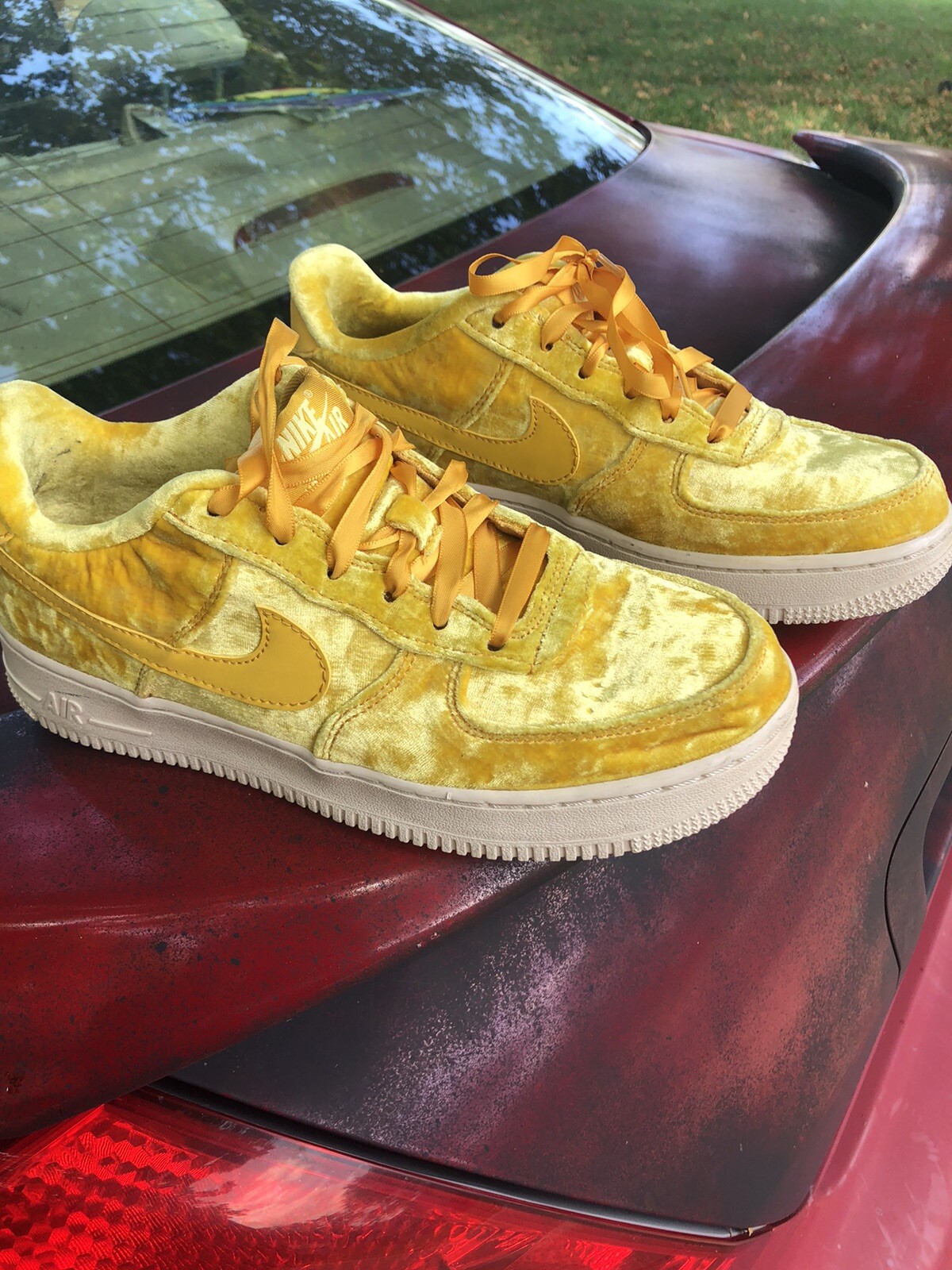 yellow velvet air force 1