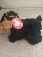 Fiesta Schwarz 8" x 4" Black Puppy Dog Plush Stuffed Animal