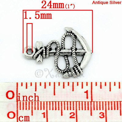 50 Anchor Charms Nautical Ship Sailing Bulk Charms Antique Silver Tone 11x15mm