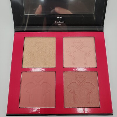 Shaina B Blush Highlighter 4 Shades Palette Mini Miami Rosa Brickell Sugar NIB