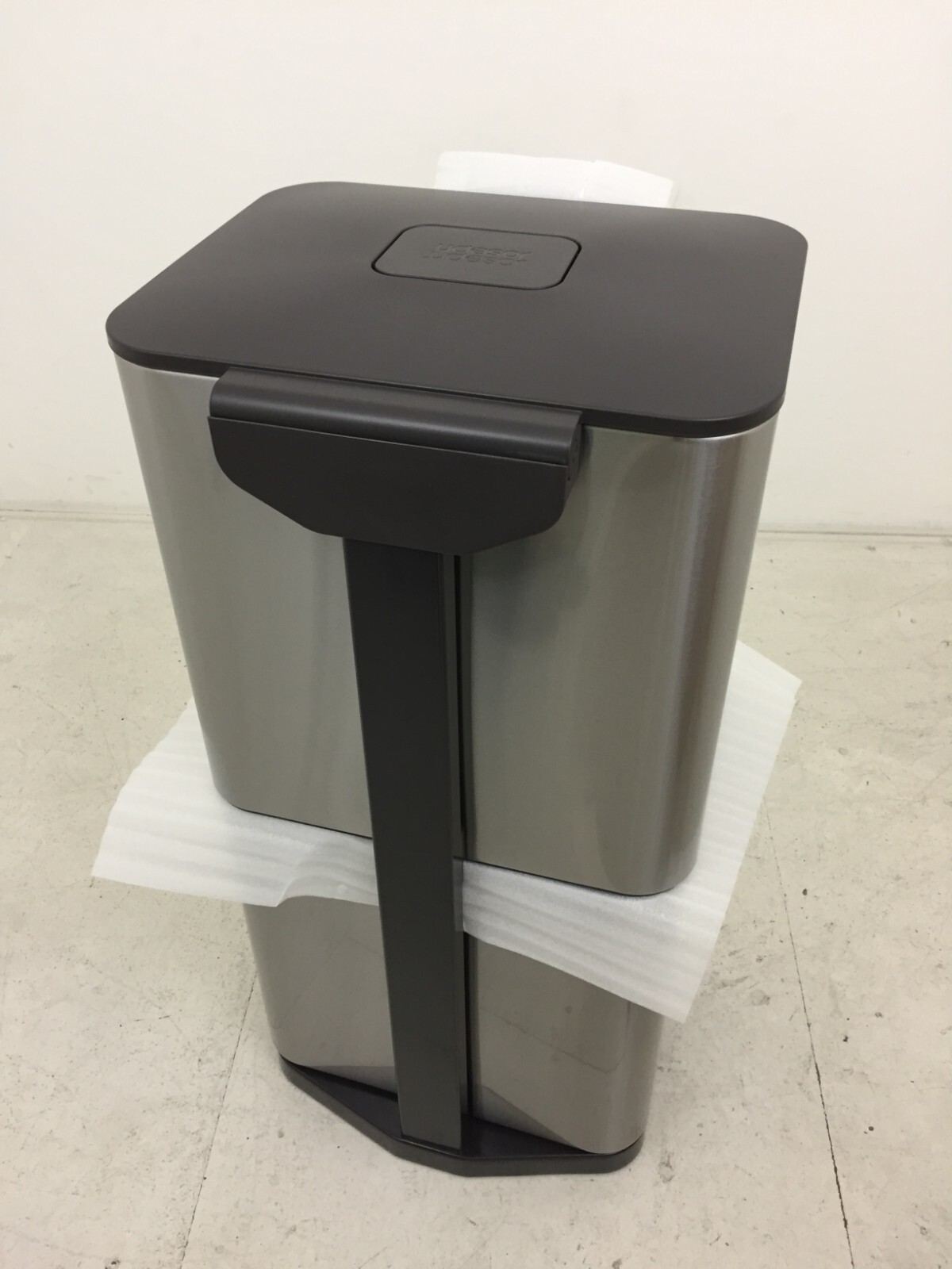 Joseph Joseph Totem Max 60L Stainless Steel Waste + Recycling Bin New