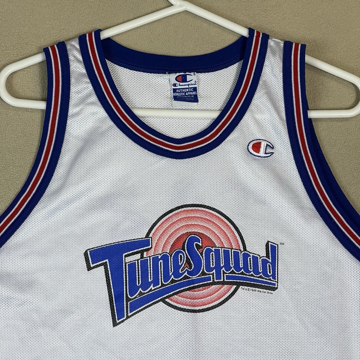 Champion Tune Squad Jersey XL ホワイト Tunesquad Jersey Men's XL White Bugs Bunny #1 Basketball