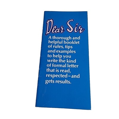 Dear Sir Rules Tips Formal Letter Vintage Paperback Booklet Book