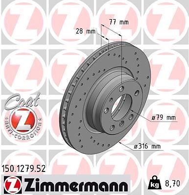 Disques de frein avant pour BMW Série 7 E38 725tds 728i 730d 735i