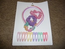 NEW NWT Childrens Place girls 18 piece hair set Barretts, scrunchy, headband