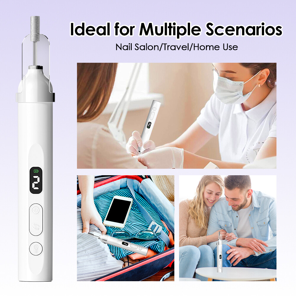 Electric Nail File Drill Portable USB Manicure Pedicure Machine Set Professional