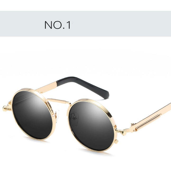 spring mirror leg  Metal round frame retro Colorful sunglasses for men and women