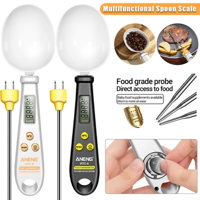 2 IN 1 Digital Thermometer&Spoon Scale for Kitchen Cooking Food Weight Measuring