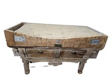 Billot de boucher Double Faces en hêtre Avec 2 Tiroirs