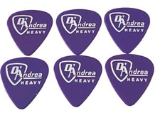 D Andrea Guitar Picks 351-Heavy Gauge-PURPLE w/White-1970 s Logo-Lot of 6-NOS