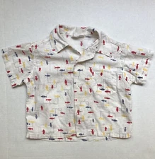 Vintage 1950s toddler boys novelty print shirt red blue yellow fish