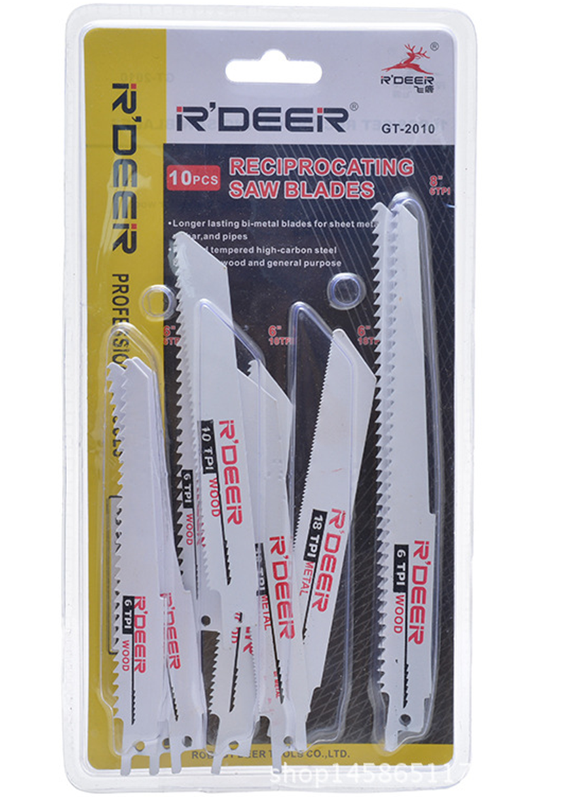 10pcs Reciprocating Saw Blades Electric Hackzall Metal Wood 6T 10T 18T