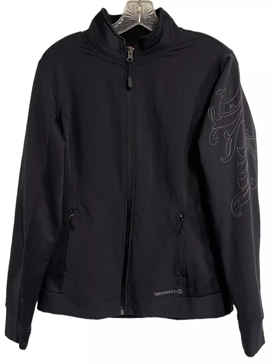 merrell aeroblock long sleeve embroidered full zip stretch jacket