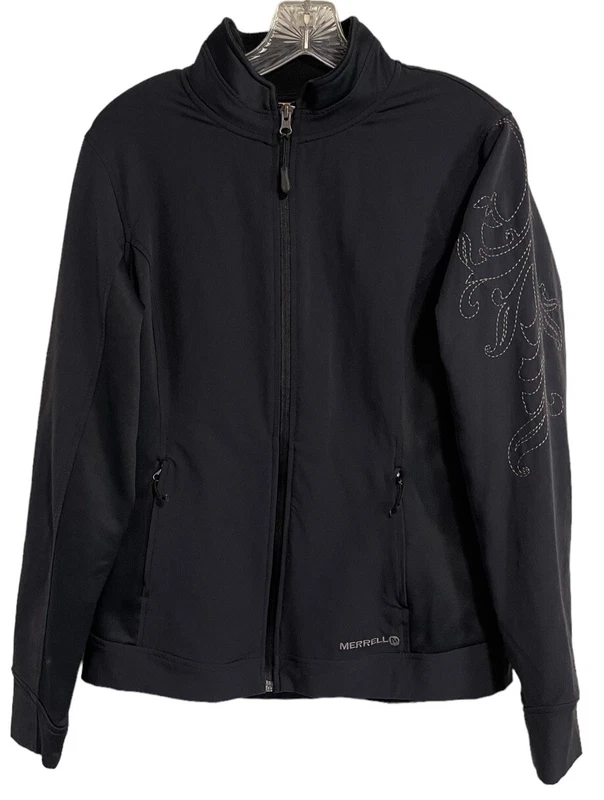 merrell aeroblock long sleeve embroidered full zip stretch jacket