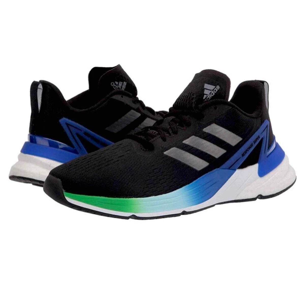 ADIDAS Super Boost Mens Running Shoes Black Blue Green Size NWT | eBay