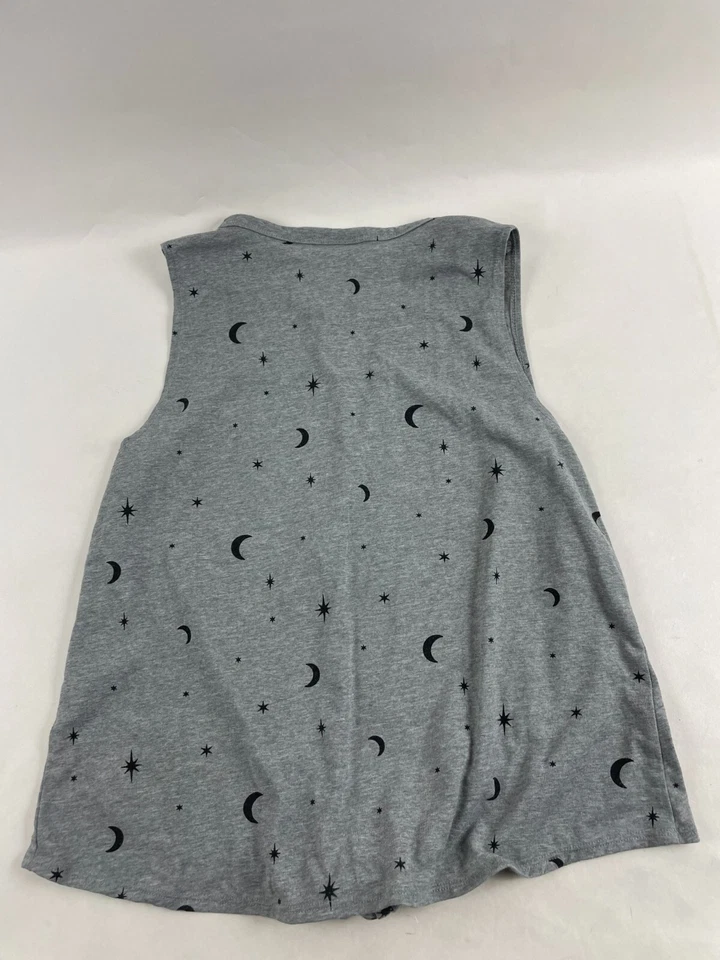 Modern Lux 背心上衣女式 M 码灰色无袖星形 Gazer 镂空下摆领带 — 第 2/4 张图片