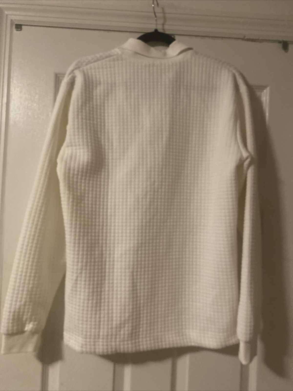 NWT  Zara Woman White Polo Long Sleeves 1/4 Zippered Textured Top Sz Small/ Med thumbnail 12