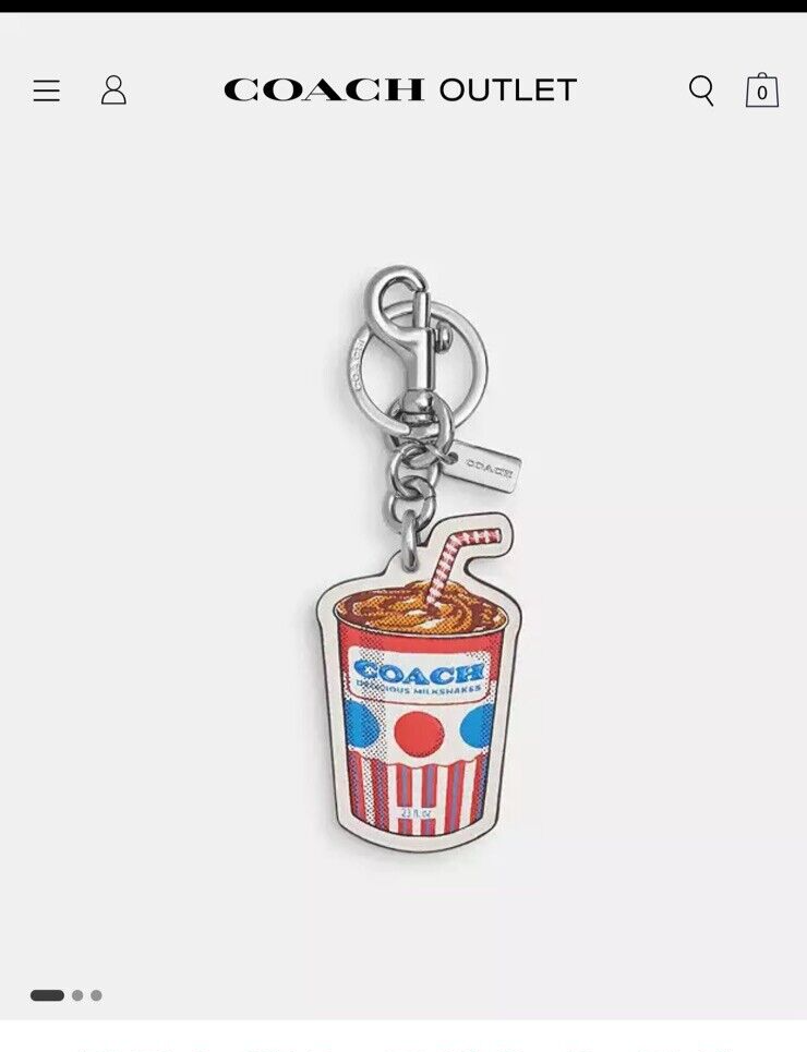 COACH LEATHER MILKSHAKE Bag Charm keychain KEY RING CU305 NWT | eBay