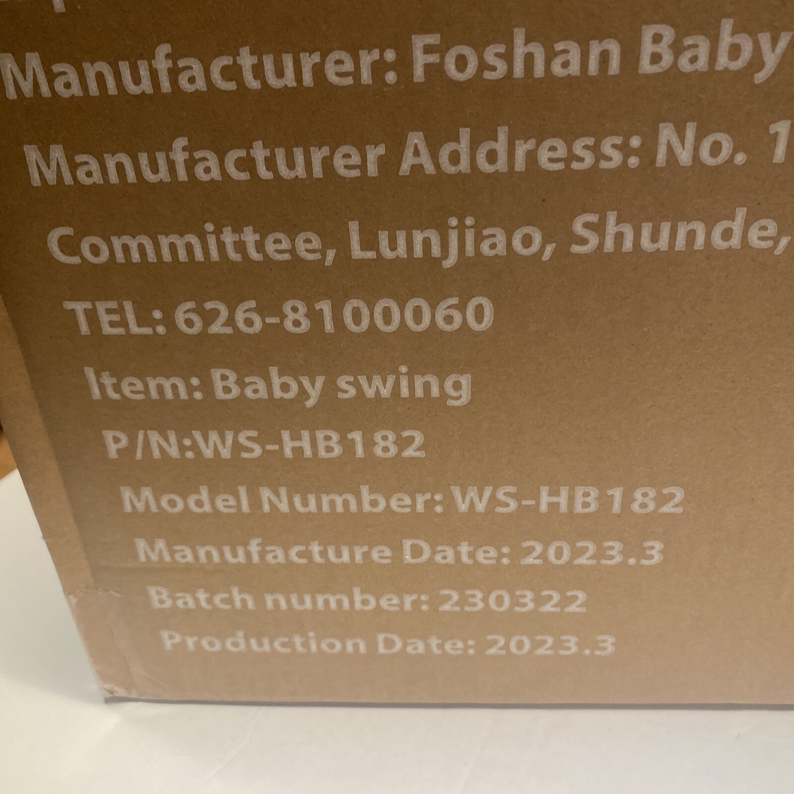 Bellababy Baby Swing For Infants WSHB182 New In Box Falak Tayyeb