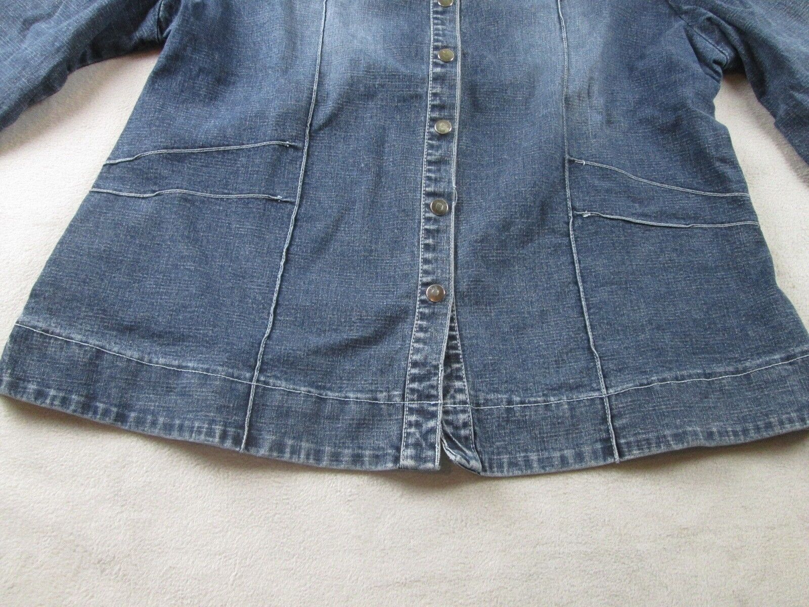 Vintage A M I Jean Shirt Womens XL Button Up Half… - image 2