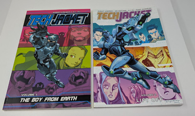 Tech Jacket 1st Printing TPB #1 BOY FROM EARTH & #2 LIFT OFF (Signed by Khary)