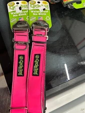 2-pack lot Cycle Dog Reflective Collar Pink Waterproof No-Stink Metal Buckle L