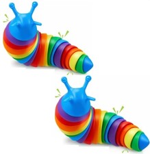 Fidget Slug Toy, Anti Stress/Anxiety Relief Sensory Slug Toy Pack of 2 