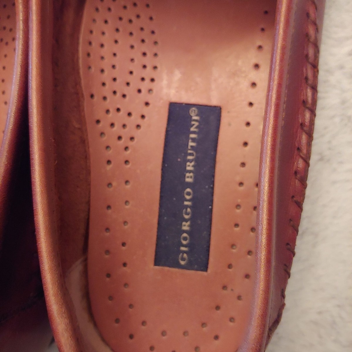 Mens Giorgio Brutini Brown Leather Weave Tassel Loafers 