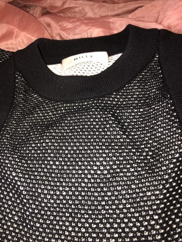 Milly Black Knit Sleeveless Top Sz S Repaired See Photos 83% Viscose 37% Nylon! - Picture 4 of 6