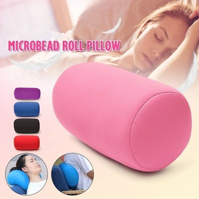 Microbead Roll Cushion Neck Waist Back Head Support Sleep Pillow Travel  Durable UK
