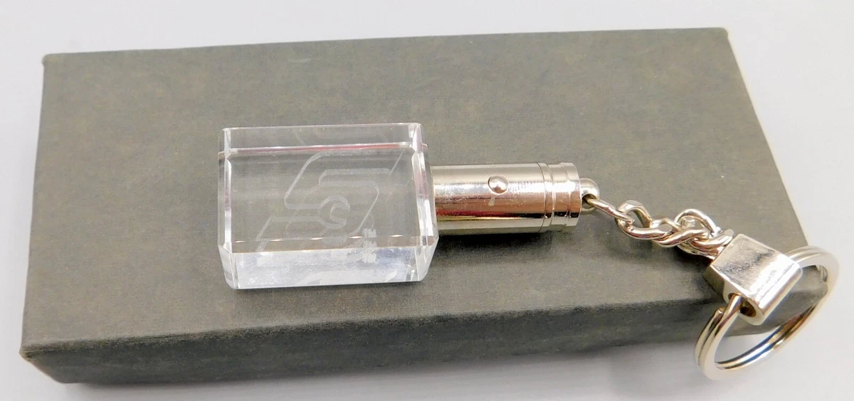 Etched shop glass keychain