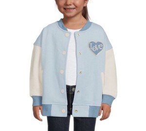 365 Kids Garanimals Girls Bomber Jacket Blue Love Floral Heart Size 7 NEW