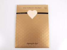 Victoria's Secret Pantyhose Cream Size Medium Silky Sheer Lace Top NOS