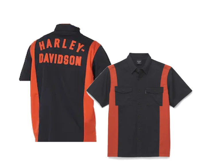 Harley-Davidson Camicia In Flanella Grigia A Maniche Corte Per Ragazzi – 100% Cotone, Logo Bar & Shield Ricamato, Taglia Big Boy - 2