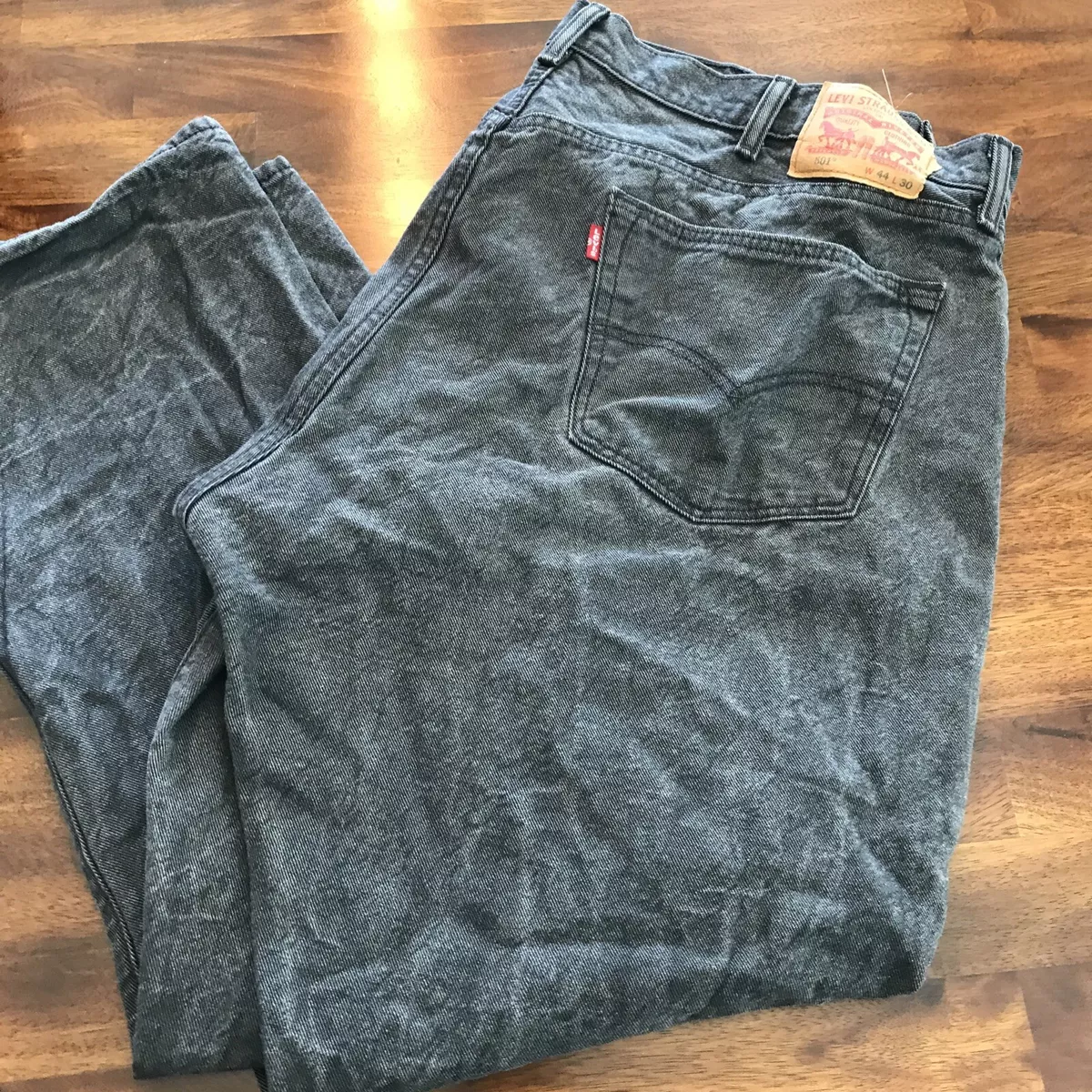 Levis 501 White Oak Cone Denim Jeans 44x30 Black Button Fly