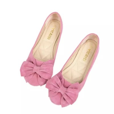 Lady Pumps Flats Round Toe Big Bow Office Comfortable Insole Shoes Plus Size