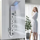 Stainless Steel Shower Panel Tower Rainfall Waterfall Shower Body Massage Jets