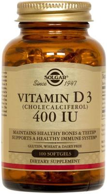 Solgar Vitamin D3 Cholecalciferol 400 IU 100 Softgels